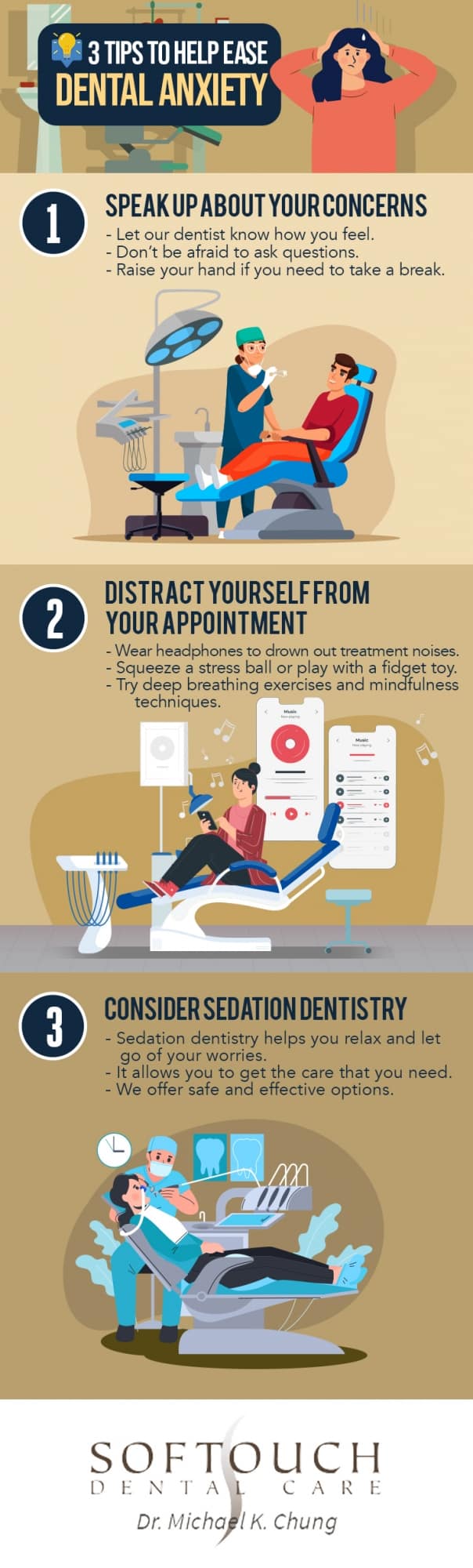 Tips for dental anxiety infographic