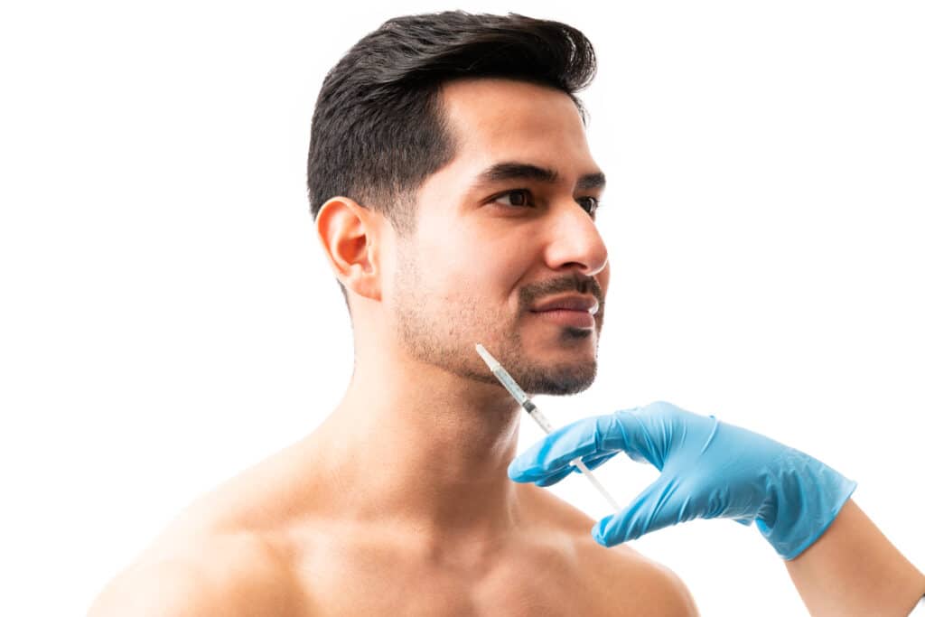 A man getting BOTOX for TMJ in his jaw in Oakton